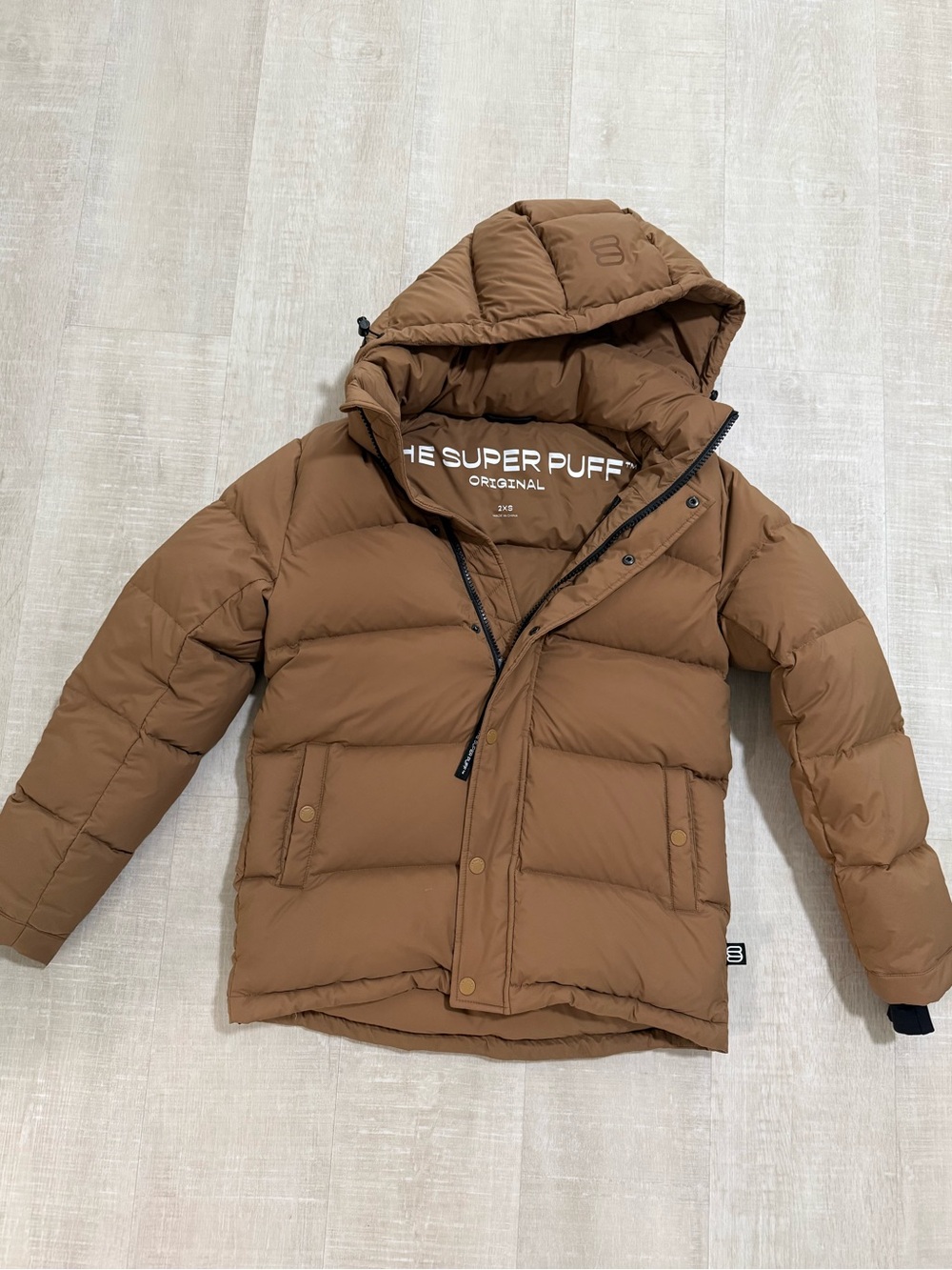 Aritzia TNA The Super Puff Original Jacket 2XS Mocha Brown Hooded Coat